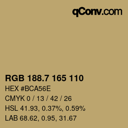 カラーコード: RGB 188.7 165 110 | qconv.com