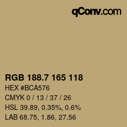 カラーコード: RGB 188.7 165 118 | qconv.com
