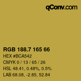 カラーコード: RGB 188.7 165 66 | qconv.com