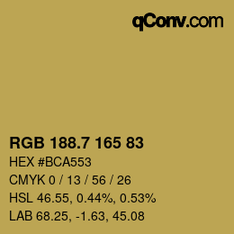 カラーコード: RGB 188.7 165 83 | qconv.com