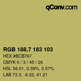 カラーコード: RGB 188.7 183 103 | qconv.com