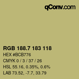 カラーコード: RGB 188.7 183 118 | qconv.com