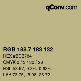 カラーコード: RGB 188.7 183 132 | qconv.com