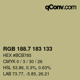 カラーコード: RGB 188.7 183 133 | qconv.com