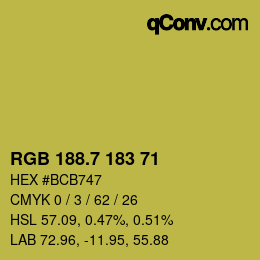 カラーコード: RGB 188.7 183 71 | qconv.com