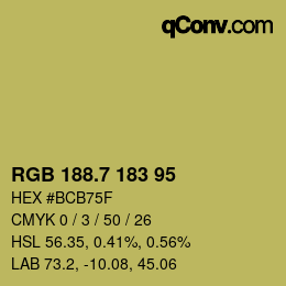 カラーコード: RGB 188.7 183 95 | qconv.com