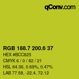 カラーコード: RGB 188.7 200.6 37 | qconv.com
