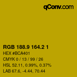 カラーコード: RGB 188.9 164.2 1 | qconv.com