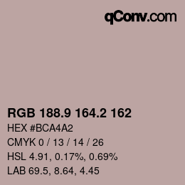 Color code: RGB 188.9 164.2 162 | qconv.com