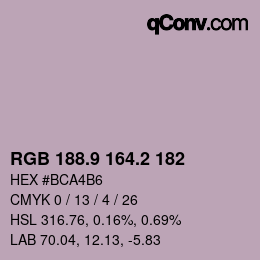 Código de color: RGB 188.9 164.2 182 | qconv.com
