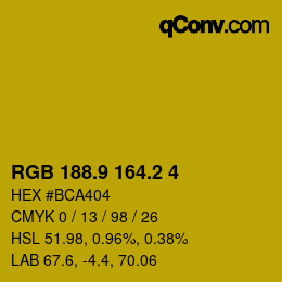 カラーコード: RGB 188.9 164.2 4 | qconv.com