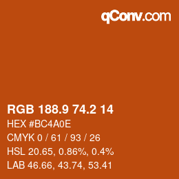 Color code: RGB 188.9 74.2 14 | qconv.com