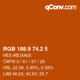 Color code: RGB 188.9 74.2 5 | qconv.com