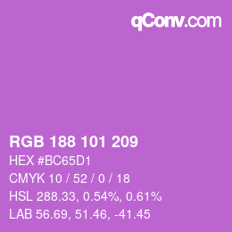Color code: RGB 188 101 209 | qconv.com