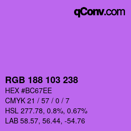 Color code: RGB 188 103 238 | qconv.com