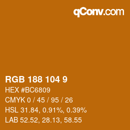 カラーコード: RGB 188 104 9 | qconv.com