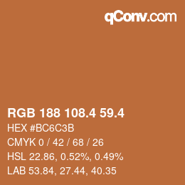 カラーコード: RGB 188 108.4 59.4 | qconv.com