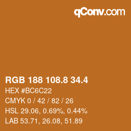 カラーコード: RGB 188 108.8 34.4 | qconv.com