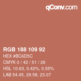 Farbcode: RGB 188 109 92 | qconv.com