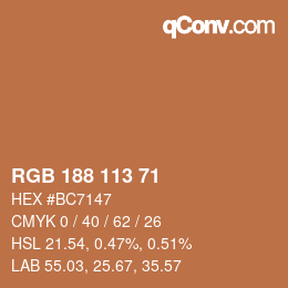 Farbcode: RGB 188 113 71 | qconv.com