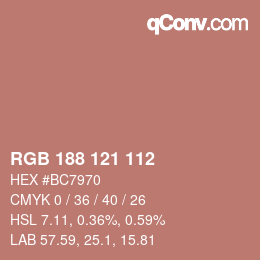 Farbcode: RGB 188 121 112 | qconv.com