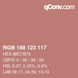 カラーコード: RGB 188 123 117 | qconv.com