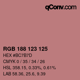 颜色代码: RGB 188 123 125 | qconv.com