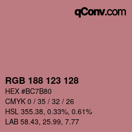 Código de color: RGB 188 123 128 | qconv.com