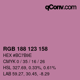 カラーコード: RGB 188 123 158 | qconv.com