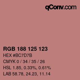 Code couleur: RGB 188 125 123 | qconv.com