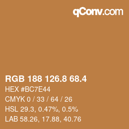 カラーコード: RGB 188 126.8 68.4 | qconv.com