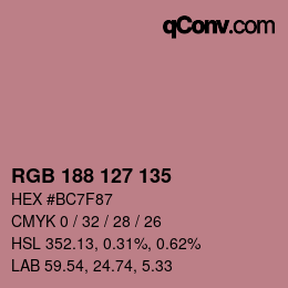 Code couleur: RGB 188 127 135 | qconv.com