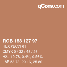カラーコード: RGB 188 127 97 | qconv.com