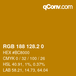 カラーコード: RGB 188 128.2 0 | qconv.com