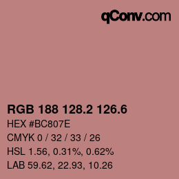 カラーコード: RGB 188 128.2 126.6 | qconv.com