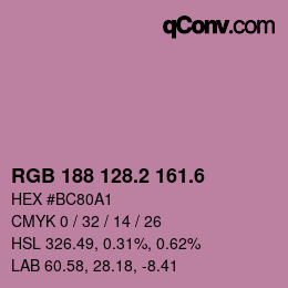 カラーコード: RGB 188 128.2 161.6 | qconv.com
