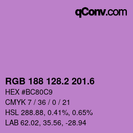 カラーコード: RGB 188 128.2 201.6 | qconv.com