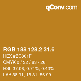 カラーコード: RGB 188 128.2 31.6 | qconv.com