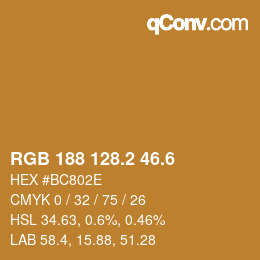 カラーコード: RGB 188 128.2 46.6 | qconv.com