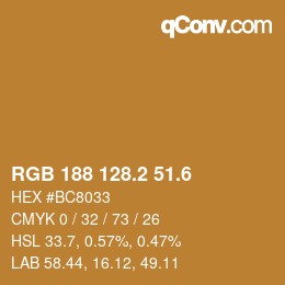 カラーコード: RGB 188 128.2 51.6 | qconv.com