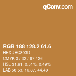 カラーコード: RGB 188 128.2 61.6 | qconv.com