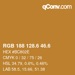 カラーコード: RGB 188 128.6 46.6 | qconv.com
