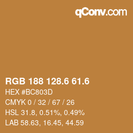 カラーコード: RGB 188 128.6 61.6 | qconv.com