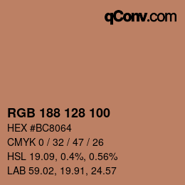 Color code: RGB 188 128 100 | qconv.com