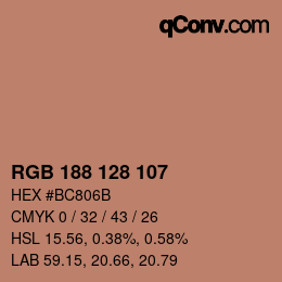 Color code: RGB 188 128 107 | qconv.com