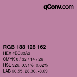 Color code: RGB 188 128 162 | qconv.com