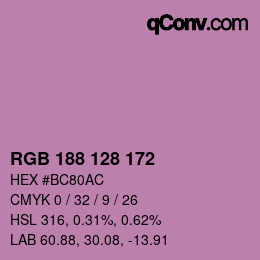 Color code: RGB 188 128 172 | qconv.com