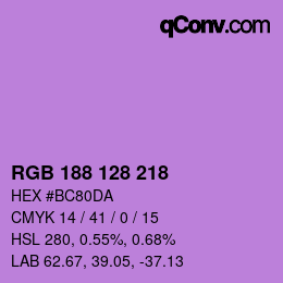 カラーコード: RGB 188 128 218 | qconv.com