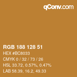 Color code: RGB 188 128 51 | qconv.com