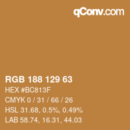 カラーコード: RGB 188 129 63 | qconv.com